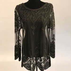 Black see through tunic